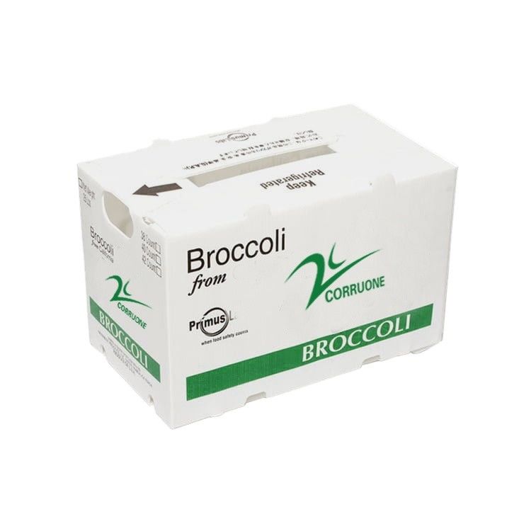 Fabrica OEM Produce caja corrugada de plástico de PP para maíz dulce fresco brócoli berenjena caja de jengibre